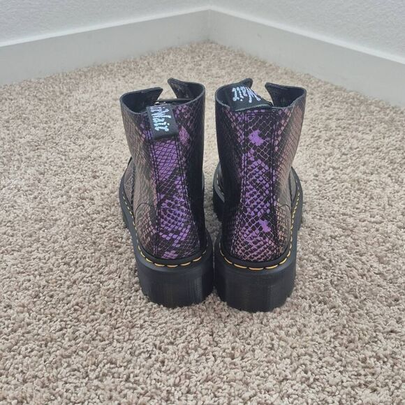 Dr. Martens Sinclair Boots Women’s Size 6 Purple Snake Platform - Picture 3 of 5
